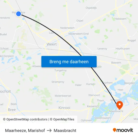 Maarheeze, Marishof to Maasbracht map