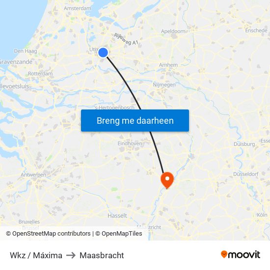 Wkz / Máxima to Maasbracht map