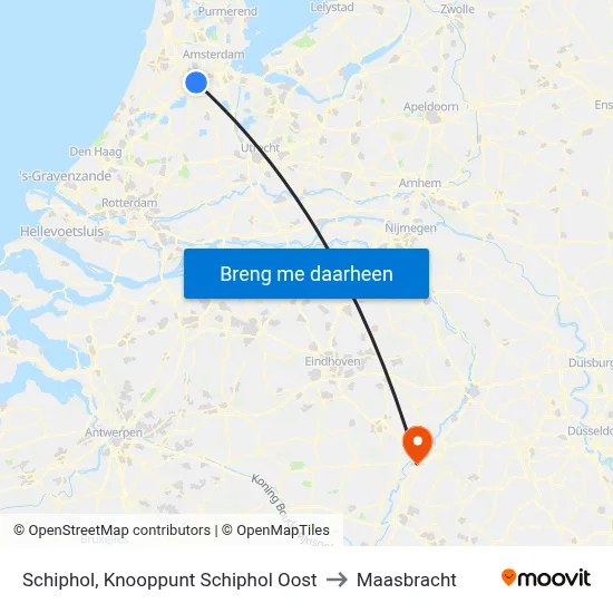 Schiphol, Knooppunt Schiphol Oost to Maasbracht map
