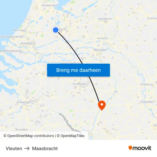 Vleuten to Maasbracht map