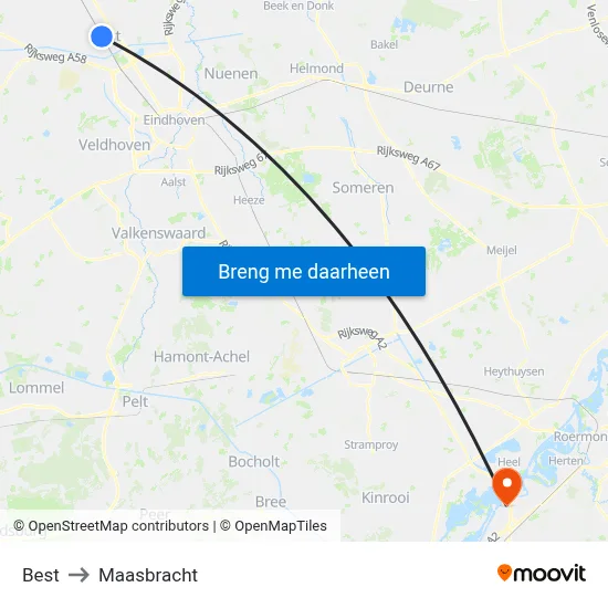 Best to Maasbracht map