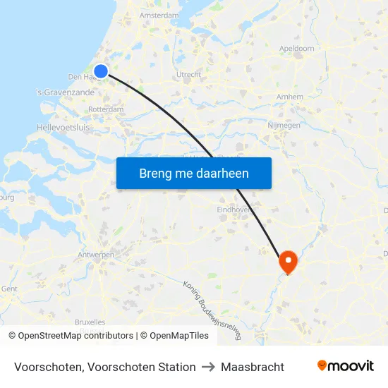 Voorschoten, Voorschoten Station to Maasbracht map