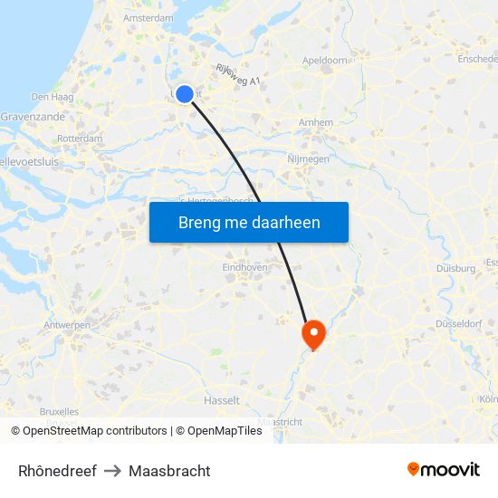 Rhônedreef to Maasbracht map