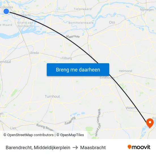 Barendrecht, Middeldijkerplein to Maasbracht map
