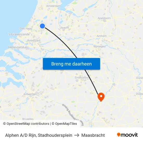 Alphen A/D Rijn, Stadhoudersplein to Maasbracht map