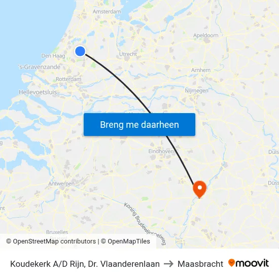 Koudekerk A/D Rijn, Dr. Vlaanderenlaan to Maasbracht map