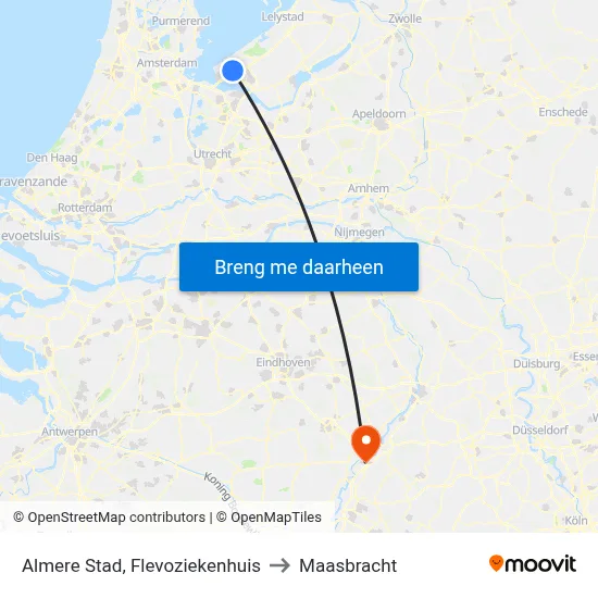 Almere Stad, Flevoziekenhuis to Maasbracht map