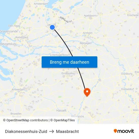 Diakonessenhuis-Zuid to Maasbracht map
