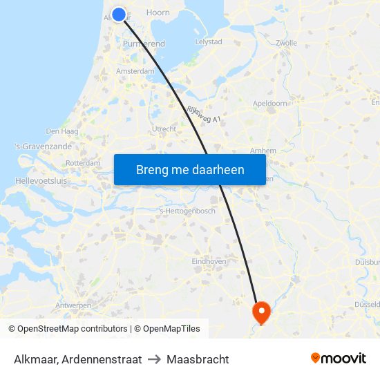 Alkmaar, Ardennenstraat to Maasbracht map