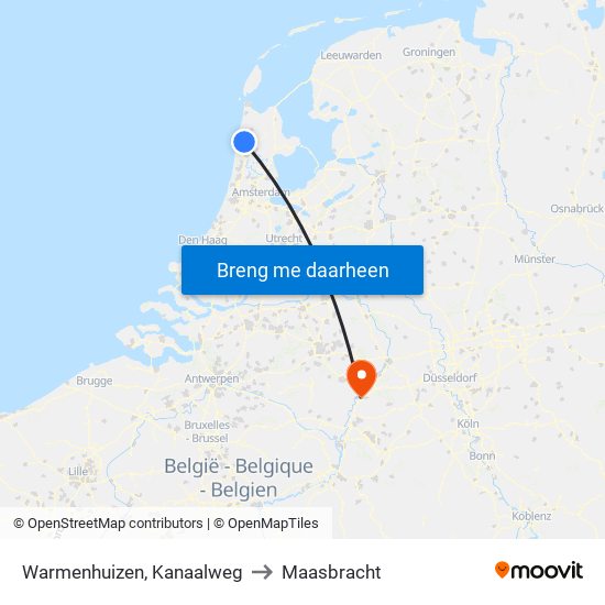 Warmenhuizen, Kanaalweg to Maasbracht map
