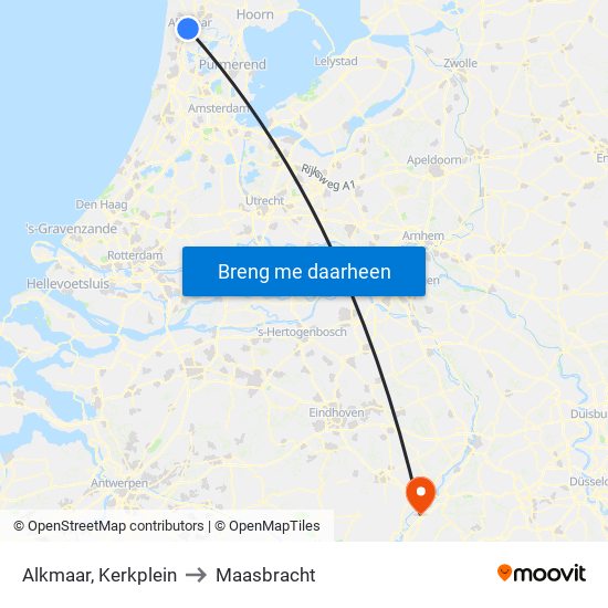 Alkmaar, Kerkplein to Maasbracht map