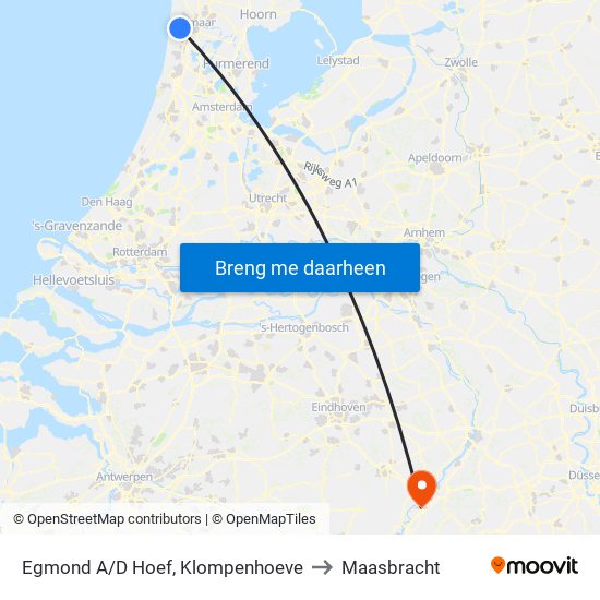 Egmond A/D Hoef, Klompenhoeve to Maasbracht map