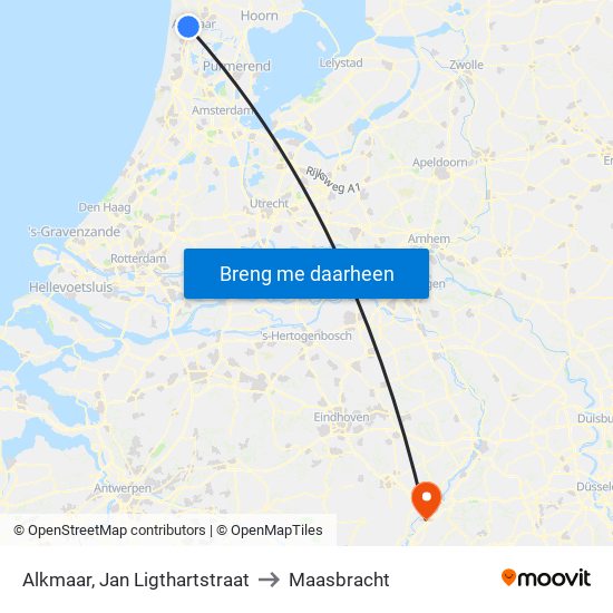 Alkmaar, Jan Ligthartstraat to Maasbracht map