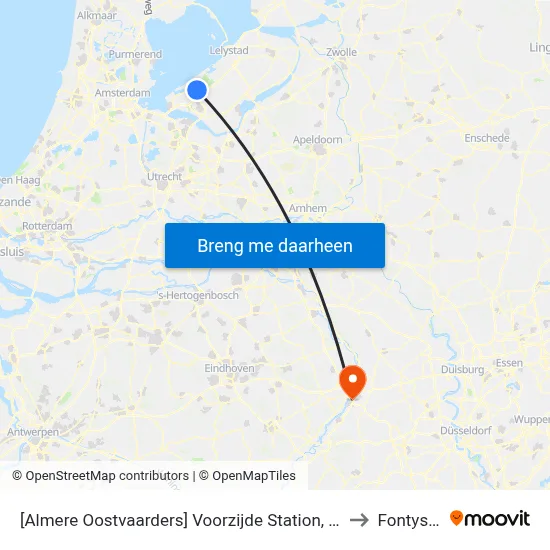 [Almere Oostvaarders] Voorzijde Station, Busstrook Ambonstraat to Fontys Venlo map