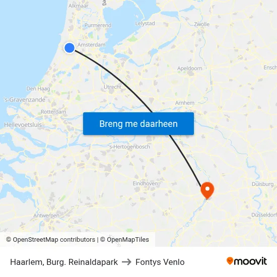 Haarlem, Burg. Reinaldapark to Fontys Venlo map