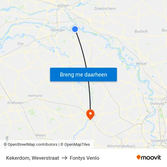 Kekerdom, Weverstraat to Fontys Venlo map