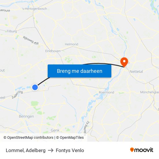Lommel, Adelberg to Fontys Venlo map