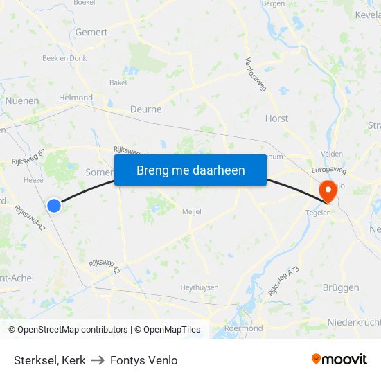 Sterksel, Kerk to Fontys Venlo map