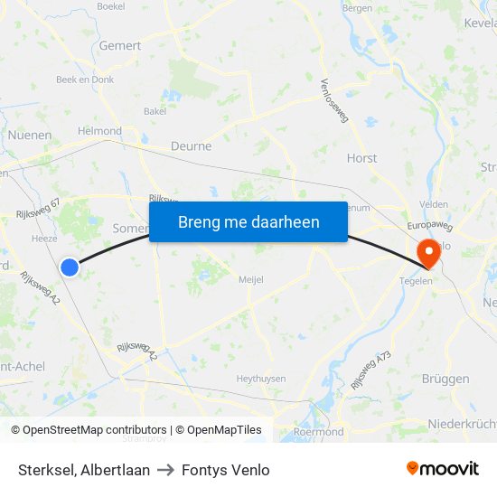 Sterksel, Albertlaan to Fontys Venlo map