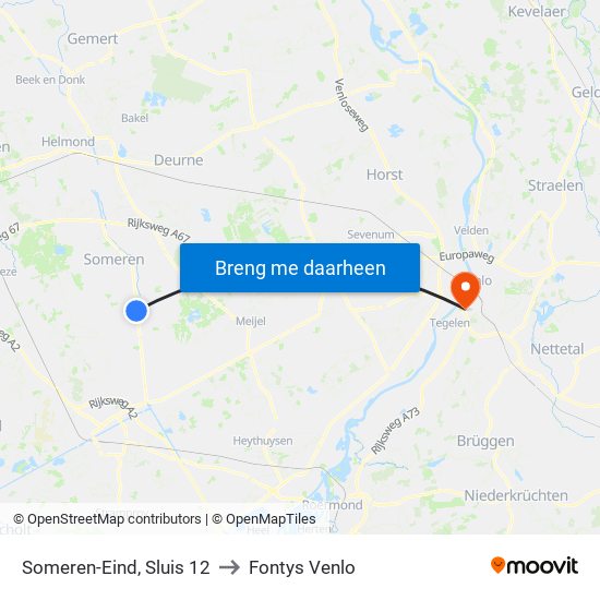 Someren-Eind, Sluis 12 to Fontys Venlo map