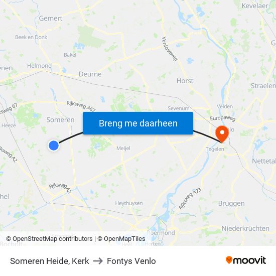 Someren Heide, Kerk to Fontys Venlo map
