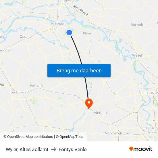 Wyler, Altes Zollamt to Fontys Venlo map