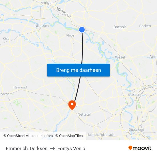 Emmerich, Derksen to Fontys Venlo map