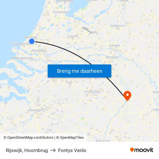 Rijswijk, Hoornbrug to Fontys Venlo map