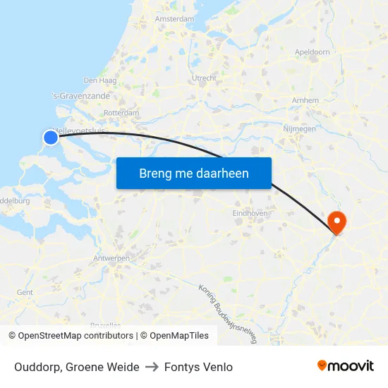 Ouddorp, Groene Weide to Fontys Venlo map