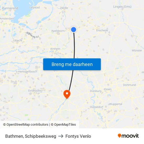 Bathmen, Schipbeeksweg to Fontys Venlo map