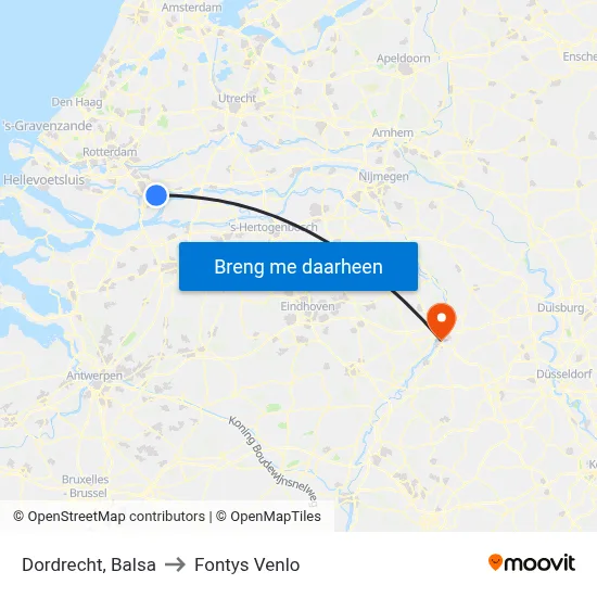 Dordrecht, Balsa to Fontys Venlo map