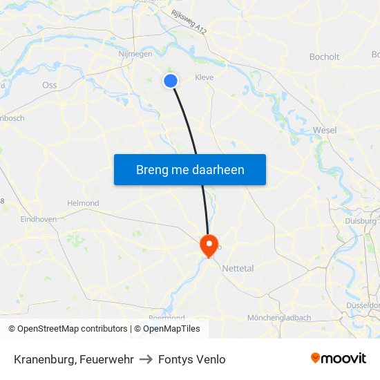 Kranenburg, Feuerwehr to Fontys Venlo map