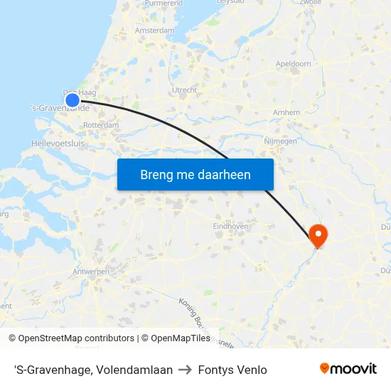 'S-Gravenhage, Volendamlaan to Fontys Venlo map