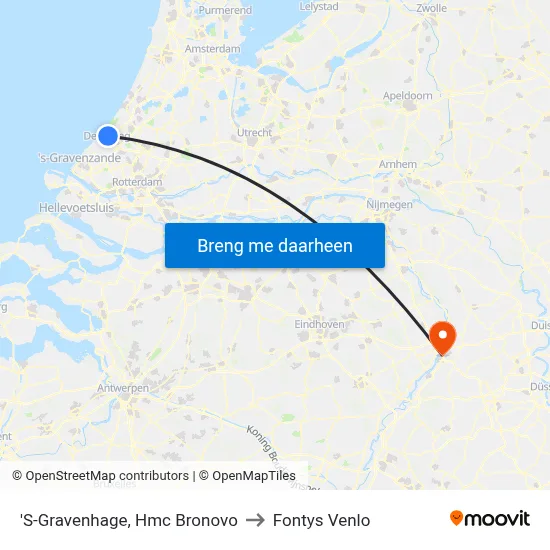 'S-Gravenhage, Hmc Bronovo to Fontys Venlo map