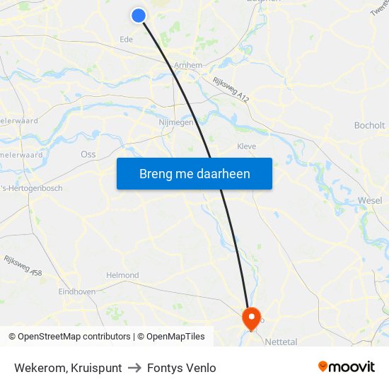 Wekerom, Kruispunt to Fontys Venlo map
