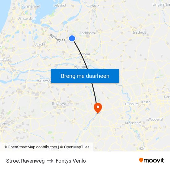 Stroe, Ravenweg to Fontys Venlo map