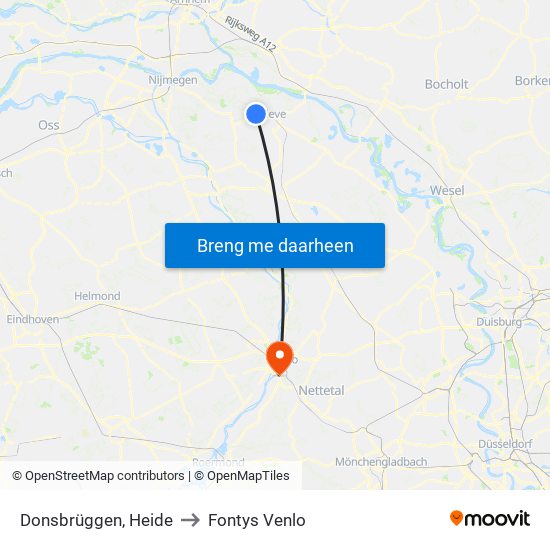 Donsbrüggen, Heide to Fontys Venlo map