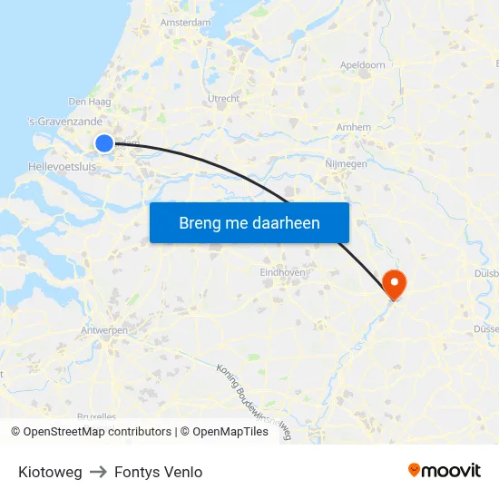 Kiotoweg to Fontys Venlo map