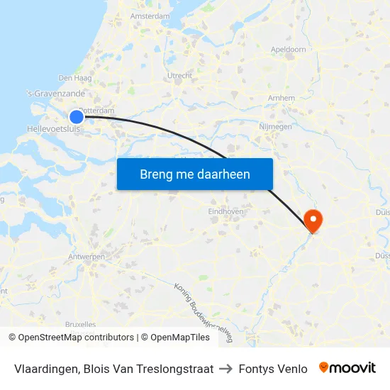 Vlaardingen, Blois Van Treslongstraat to Fontys Venlo map