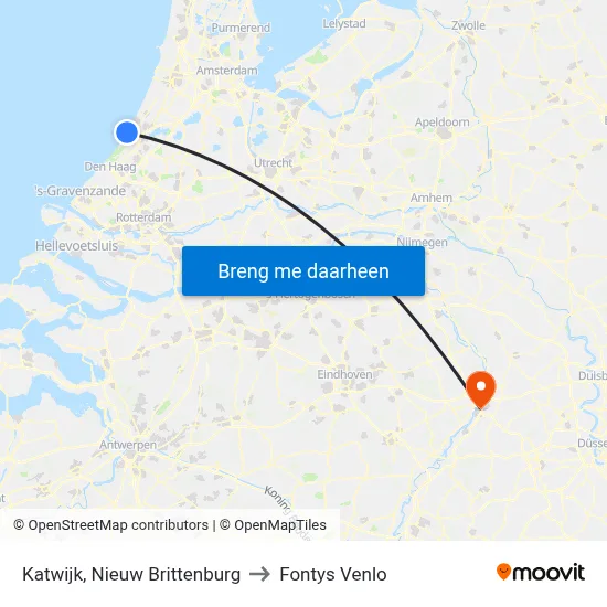 Katwijk, Nieuw Brittenburg to Fontys Venlo map
