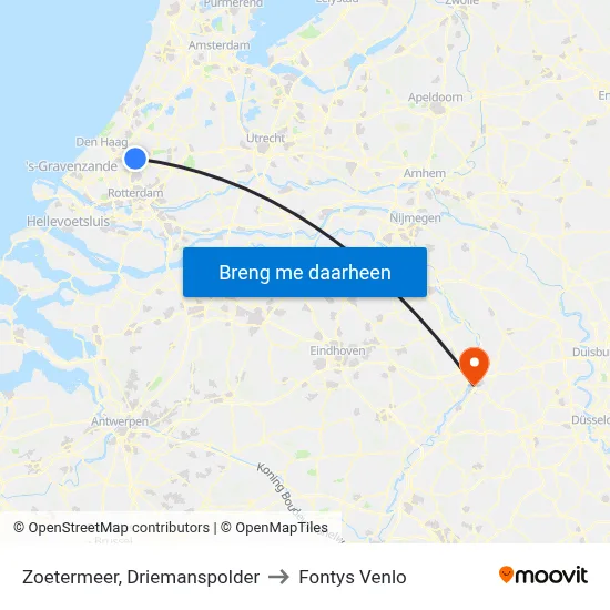 Zoetermeer, Driemanspolder to Fontys Venlo map