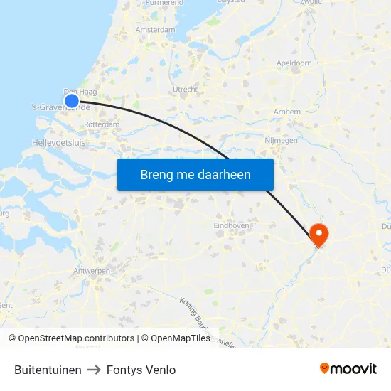 Buitentuinen to Fontys Venlo map