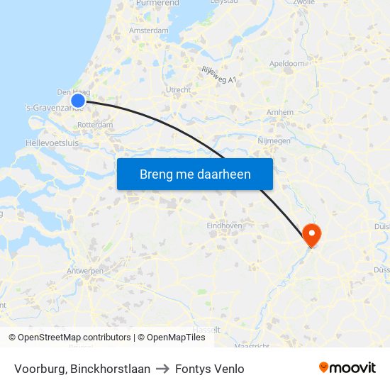 Voorburg, Binckhorstlaan to Fontys Venlo map