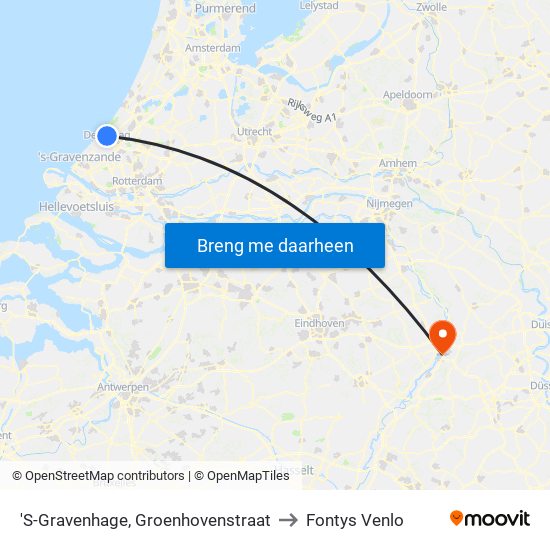 'S-Gravenhage, Groenhovenstraat to Fontys Venlo map