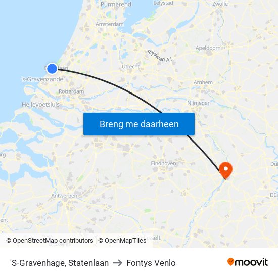 'S-Gravenhage, Statenlaan to Fontys Venlo map