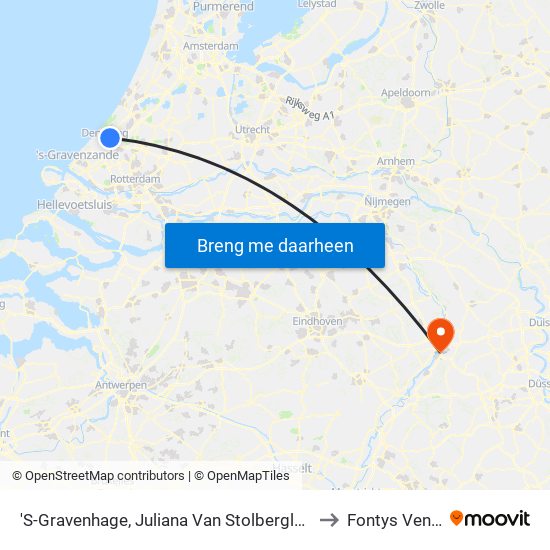 'S-Gravenhage, Juliana Van Stolberglaan to Fontys Venlo map
