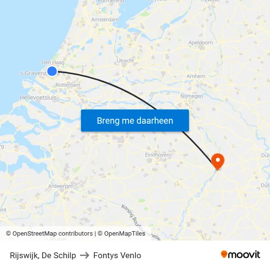 Rijswijk, De Schilp to Fontys Venlo map