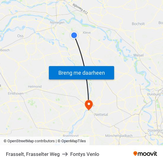 Frasselt, Frasselter Weg to Fontys Venlo map
