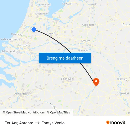 Ter Aar, Aardam to Fontys Venlo map