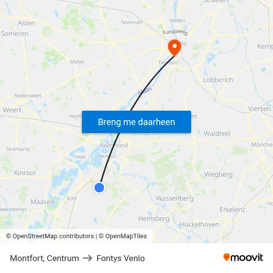 Montfort, Centrum to Fontys Venlo map